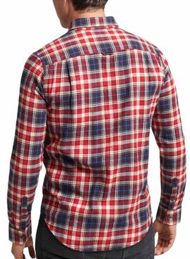 Camisa Superdry Leñador Cuadros para Hombre Roja