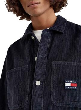 Sobrecamisa Tommy Jeans Cord Pana Hombre Marina