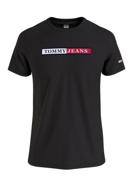 Camiseta Tommy Jeans Slim Essential Hombre Negra