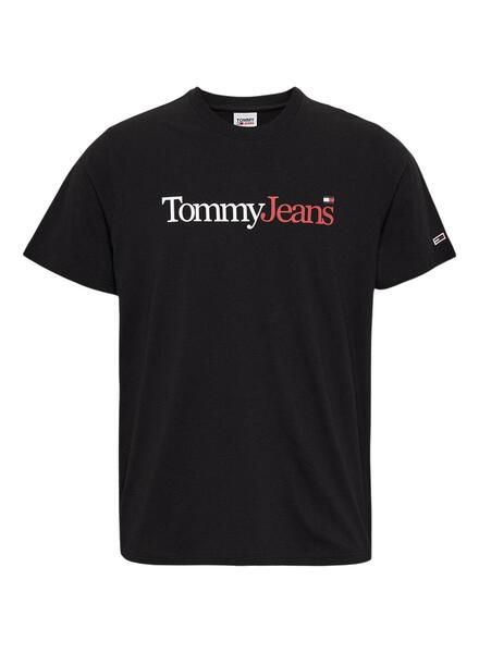 Camiseta Tommy Jeans Essential Logo Hombre Negra