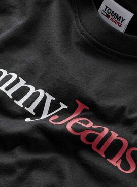 Camiseta Tommy Jeans Essential Logo Hombre Negra