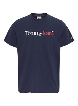 Camiseta Tommy Jeans Essential Logo Hombre Marina