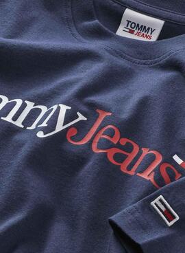 Camiseta Tommy Jeans Essential Logo Hombre Marina