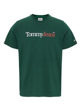 Camiseta Tommy Jeans Essential Logo Hombre Verde