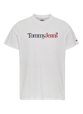 Camiseta Tommy Jeans Essential Logo Hombre Blanca