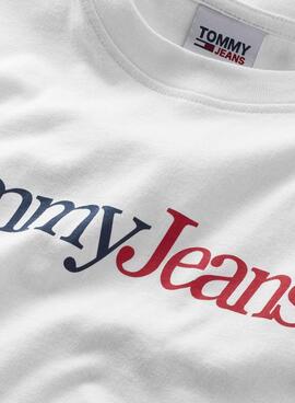 Camiseta Tommy Jeans Essential Logo Hombre Blanca