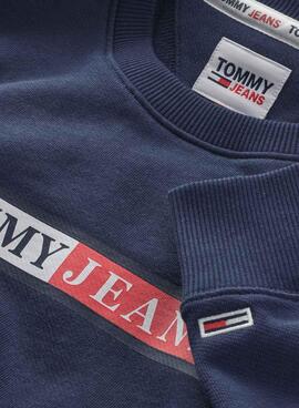 Sudadera Tommy Jeans Basic Graphic Hombre Marina