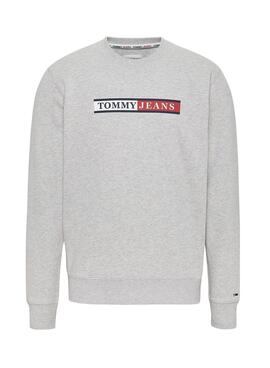 Sudadera Tommy Jeans Basic Graphic Hombre Gris