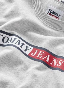 Sudadera Tommy Jeans Basic Graphic Hombre Gris
