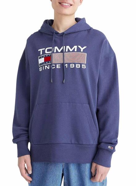 Sudadera Tommy Jeans Athletic Logo Hombre Marina