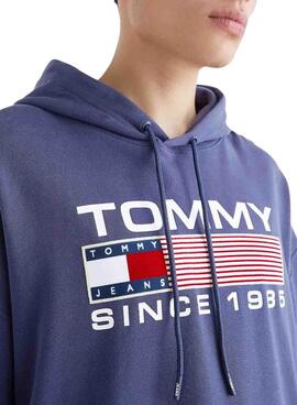 Sudadera Tommy Jeans Athletic Logo Hombre Marina