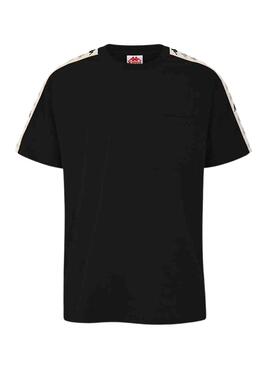 Camiseta Kappa Paulo Logo para Hombre Negro