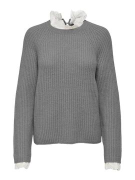 Jersey Only Cila Puntilla para Mujer Gris