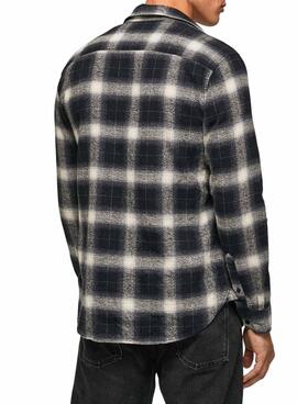 Camisa Pepe Jeans Frederick Cuadros Hombre Negra