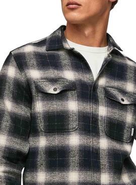 Camisa Pepe Jeans Frederick Cuadros Hombre Negra