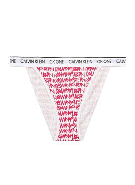 Braga Calvin Klein Logo Print Mujer Rojo y Blanco