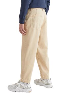 Pantalón Tommy Jeans Chino Cónico Hombre Beige