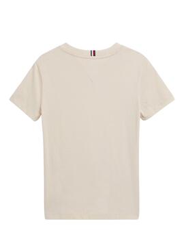 Camiseta Tommy Hilfiger Logo para Niño Beige