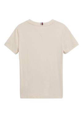 Camiseta Tommy Hilfiger Logo para Niño Beige