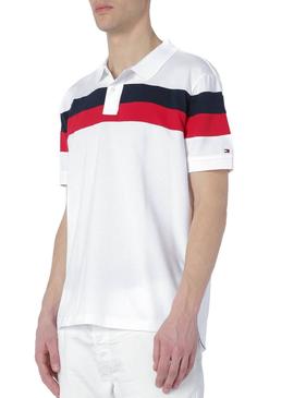 Polo Tommy Hilfiguer Chest Blanco Para Hombre