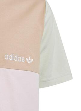 Camiseta Adidas Colorblock Pastel Niño y Niña