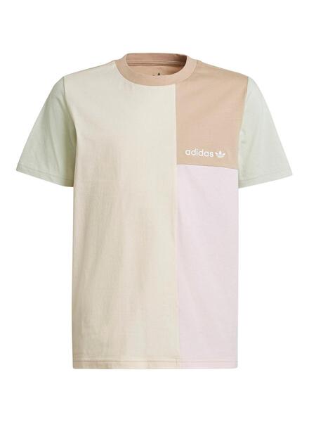 Camiseta Adidas Colorblock Pastel Niño y Niña