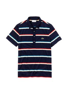 Polo Lacoste Multi Rayas Marino Hombre