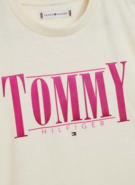 Camiseta Tommy Hilfiger Logo para Niña Blanca