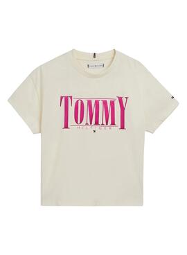 Camiseta Tommy Hilfiger Logo para Niña Blanca