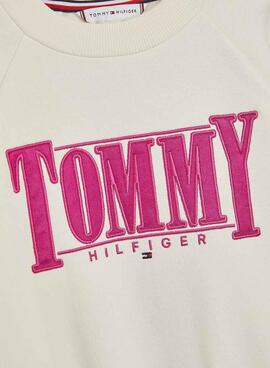 Sudadrea Tommy Hilfiger Logo para Niña Blanca