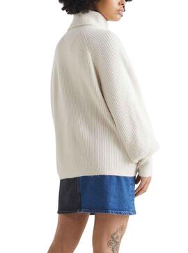 Jersey Tommy Jeans Relaxed Cuello Mujer Blanco