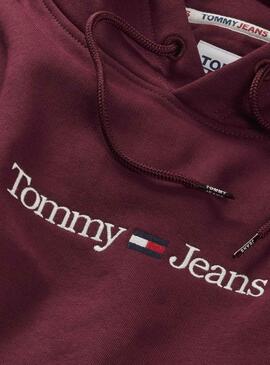 Sudadera Tommy Jeans Linear para Hombre Granate