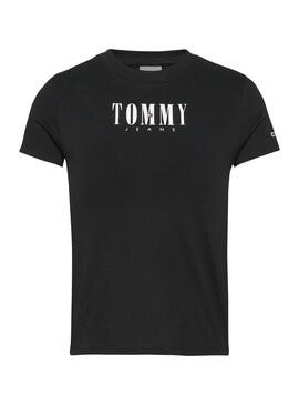 Camiseta Tommy Jeans Baby Essential Mujer Negra