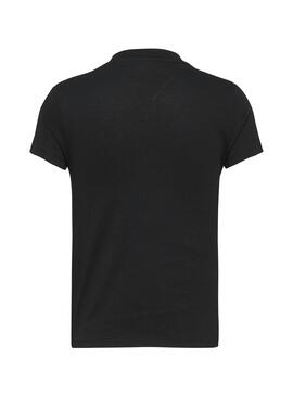 Camiseta Tommy Jeans Baby Essential Mujer Negra