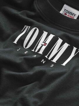 Camiseta Tommy Jeans Baby Essential Mujer Negra