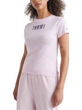 Camiseta Tommy Jeans Baby Essential Mujer Rosa 