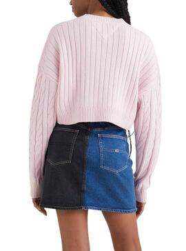 Jersey Tommy Jeans Center Flag Para Mujer Rosa