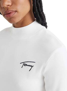 Camiseta Tommy Jeans Baby Signature Mujer Blanca