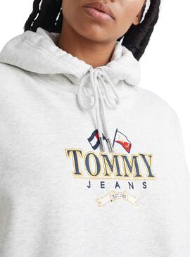 Vestido Tommy Jeans Sudadera Logo Mujer Blanco