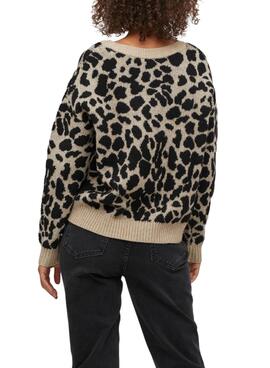 Jersey Vila Viril Estampado para Mujer Beige