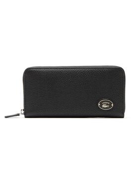 Cartera Lacoste Larga Cremallera para Mujer Negra