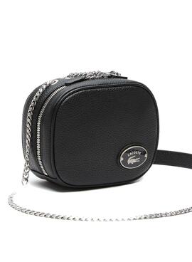 Bolso Lacoste Cadrado Texturizado para Mujer Negro