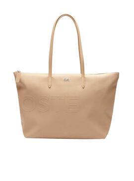 Bolso Lacoste Shopper Relieve para Mujer Beige