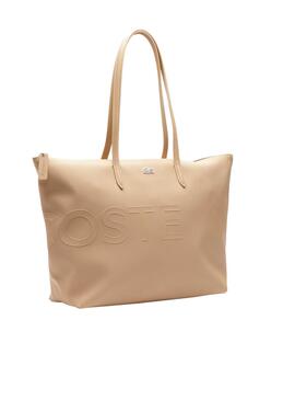 Bolso Lacoste Shopper Relieve para Mujer Beige