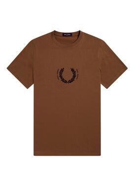 Camiseta Fred Perry Logo Laurel para Hombre Marrón