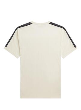 Camiseta Fred Perry Taped Ringer Hombre Blanca