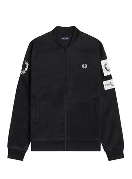 Sudadera Fred Perry Cremallera para Hombre Negra