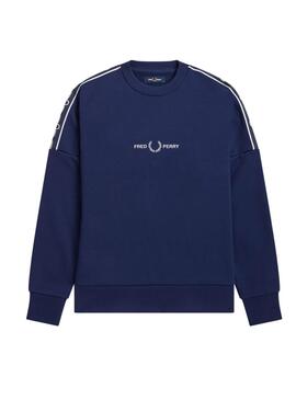 Sudadera Fred Perry Logo Tape para Hombre Marina