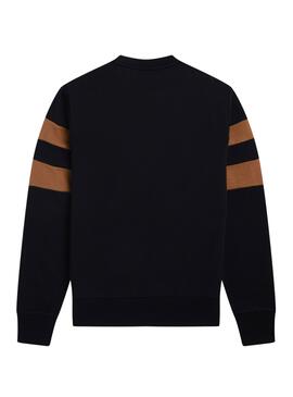 Sudadera Fred Perry Bandas en Mangas Hombre Negra