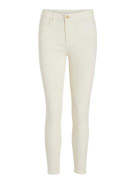 Pantalon Vaquero Vila Ana Skinnie Beige para Mujer 